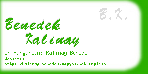 benedek kalinay business card